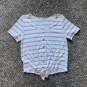 Paper Crane Tie Front tshirt